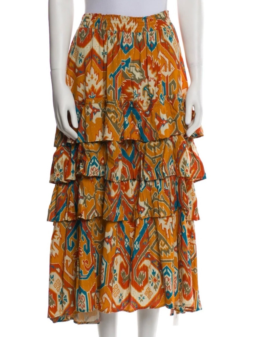 Love the Label Eden maxi tiered Skirt - Marrakech Gold NWT Medium